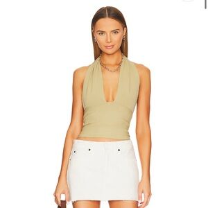 Revolve WeWoreWhat Halter Top in Oat XL